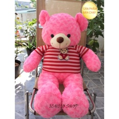 GẤU BÔNG TEDDY CAO CẤP KHỔ VẢI 1M DÀI 80CM MÀU HỒNG HÀNG VNXK