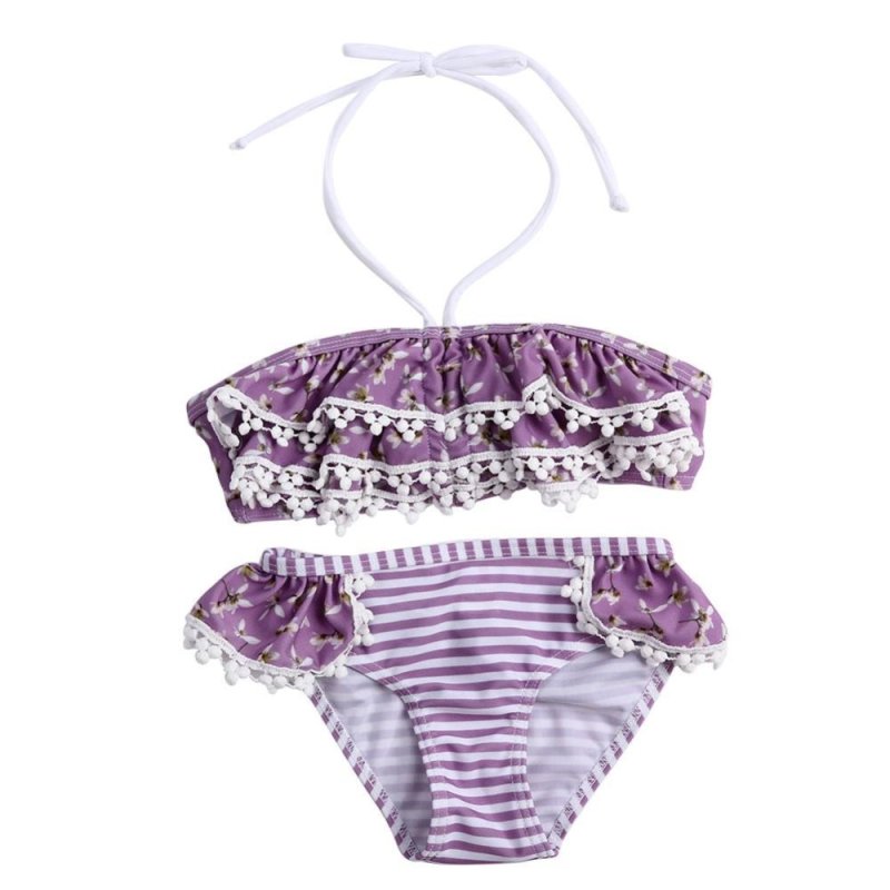Nơi bán Girls Violet Two-Piece Bra and Underpants Bikini Summer Swimsuits -
intl