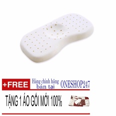 Gối nằm dành cho TRẺ SƠ SINH Liên Á, Gối lõm chống bẹp đầu, Gối cao su non mềm mại thoáng mát RE-LA17CT . REQUA-SHOP