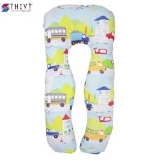 Gối ôm chữ U cho bà bầu 75 THIVI (Xanh Ô Tô)