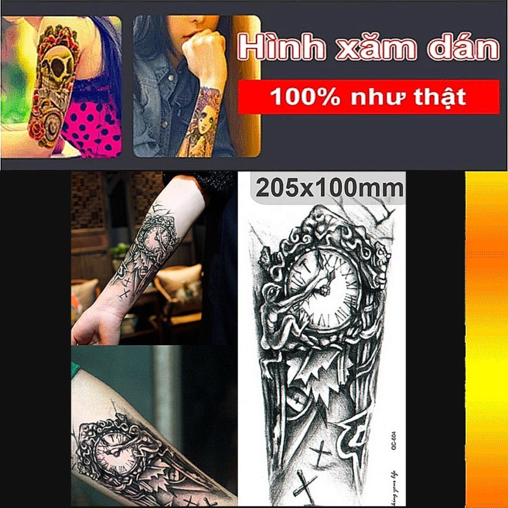 Hình Xăm Dán Tattoo Kín Tay Cá Tính TQB235 bán tại Hồ Chí Minh