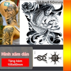 Hình xăm dán kích thước lớn cá chép