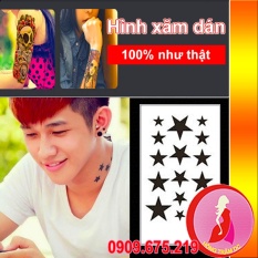 Hình xăm dán Tattoo cao cấp – nghệ thuật cho nam, nữ – hình ngôi sao