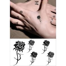 Hình Xăm Dán Tattoo Hoa Hồng Đen