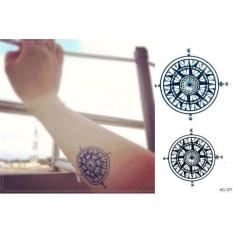 Hình Xăm Dán Tattoo La Bàn Cổ