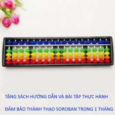 học bàn tính soroban giá rẻ 17 cột màu nhiều màu nhựa cao cấp có sách hướng dẫn soroban và bài tập thực hành