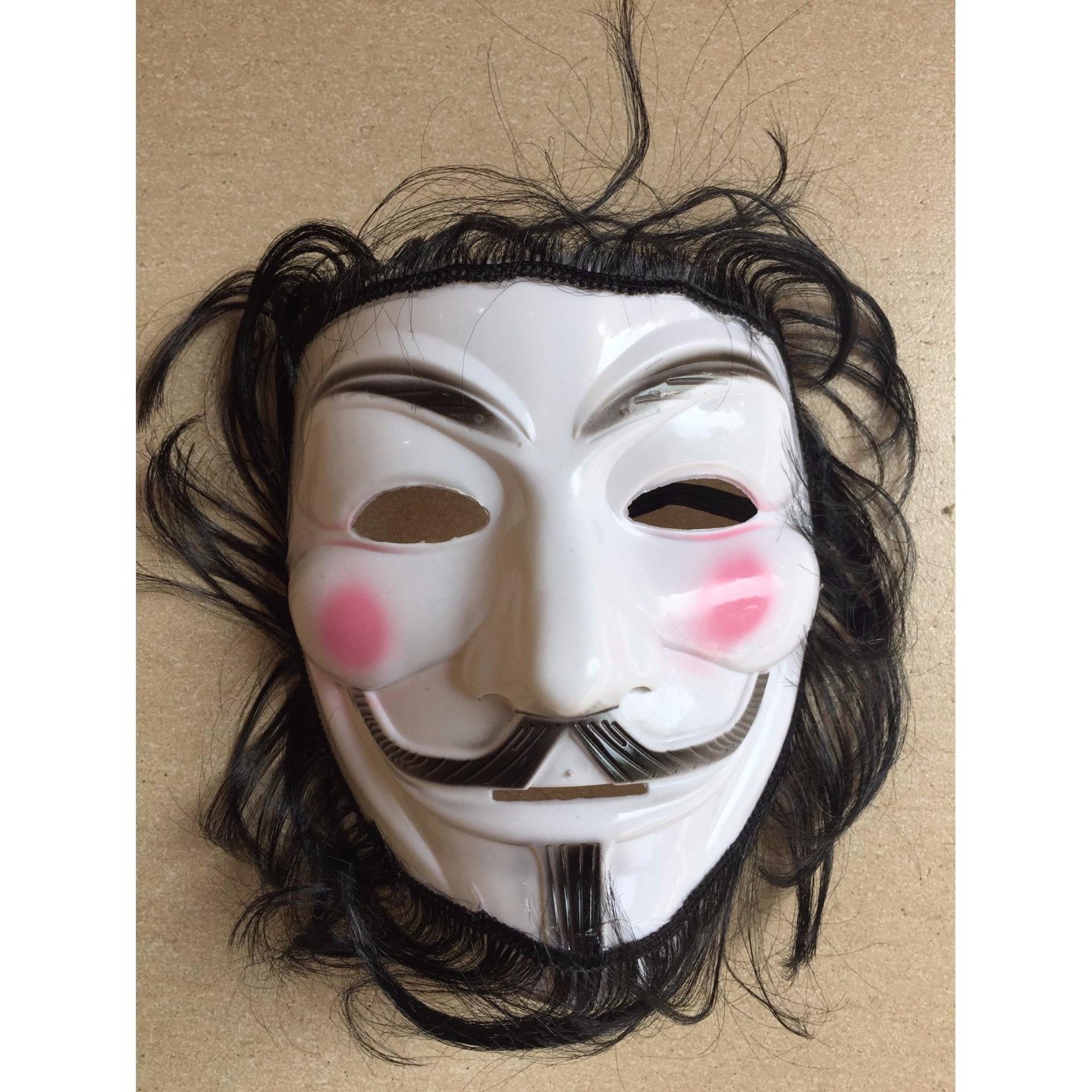 Mặt nạ Hacker - Anonymous có râu tóc