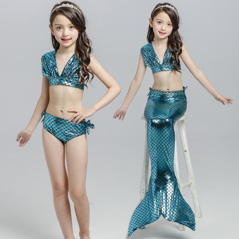 Nơi bán Mermaid Kids Swimwear Girl Bikini Mermaid 3 Piece Mermaid Swimsuit
Tail Swim Skirt Kids(Deep Green) - intl