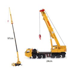 XE MÔ HÌNH SẮT TỈ LỆ 1/50 – XE CẨU HẠNG NẶNG 4 TẦNG KÉO DÀI 97CM – KHÔNG HỘP (VÀNG)