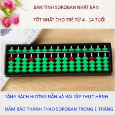 mua bàn tính soroban 15 cột màu xanh nhựa cao cấp có sách hướng dẫn soroban và bài tập thực hành