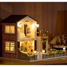 Girl doll house Furniture toy diy Miniature room diy wooden dollhouse ROMANTIC COUNTRY
