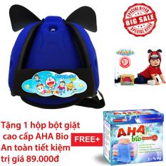 Nón Bảo Vệ Bé Babyguard logo Doremon03 xanh bích tặng 1 hộp Bột giặt cao cấp AHA Baby 1kg