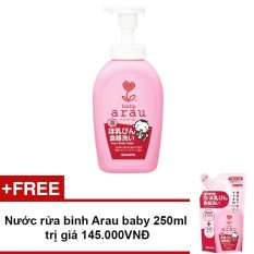 Nước rửa bình sữa Arau Baby 500ml + Tặng nước rửa bình Arau baby 250ml trị giá 145.000VND