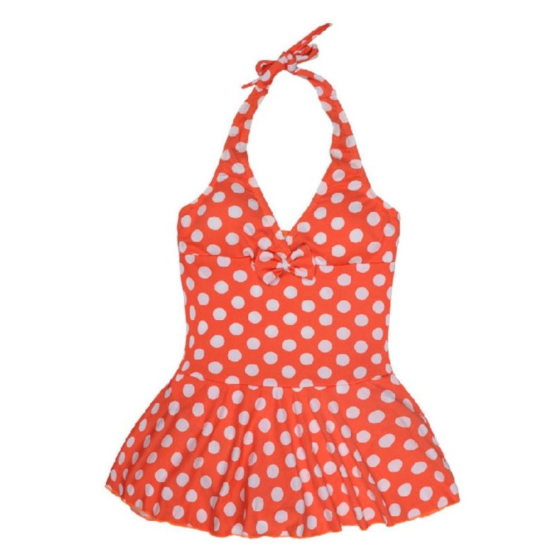 Nơi bán PAlight Kids Girls Swimwear One Piece Polka Dots Swimsuit - intl