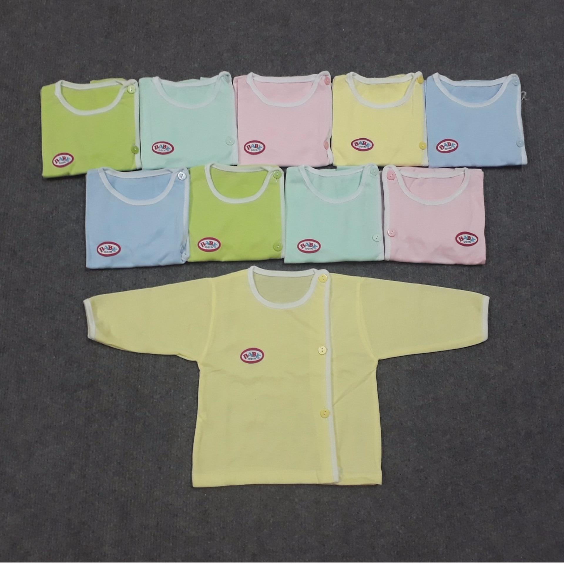 Sét 10 áo sơ sinh Baby Born dài tay các màu cho bé size từ sơ sinh đến 7kg