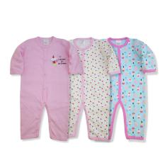 Set 3 bộ body dài tay Baby Gear hàng xuất dư đẹp cho bé gái