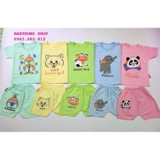 Sét 5 bộ cộc tay chất cotton cho bé 0-3 tuổi