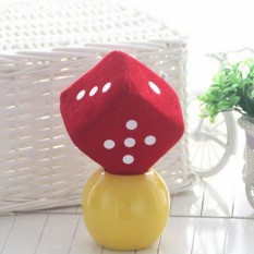 Soft Dice Plush Toy Kids Activity Games Props Creative Party Toy Red 10cm