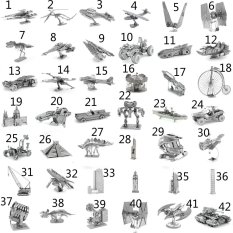 (Phong cách 16) MINI 3D Kim Loại Đồ Chơi Ghép Hình cho trẻ em Mô Hình Đồ Chơi trẻ em bằng thép không gỉ DIY mô hình 3D ba chiều ghép- quốc tế