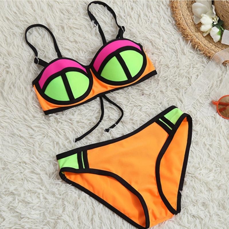 Nơi bán Summer Children Swimwear Girls Sweet Bikini Swimwear (Orange) - intl
