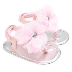 Summer Newborn Girls Shoes Baby Shoes Kids Flowers Slippers Prewalker(Pink)-Inch:0-6Months – intl