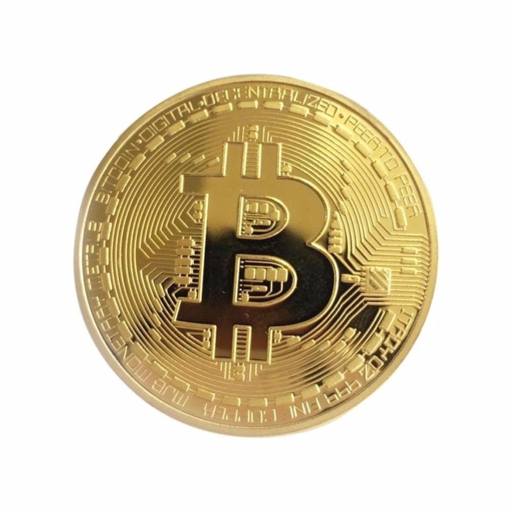 Tiền Đồng Xu Bitcoin Mạ Vàng