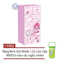 Chỗ bán Tủ nhựa Duy Tân MINA 5 tầng tặng kèm bình giữ nhiệt MATSU cao cấp 1,5L màu ngẫu nhiên