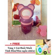 Túi nhai ăn dặm Kichilachi (Hồng) + Tặng 1 gài đuổi muỗi tinh dầu