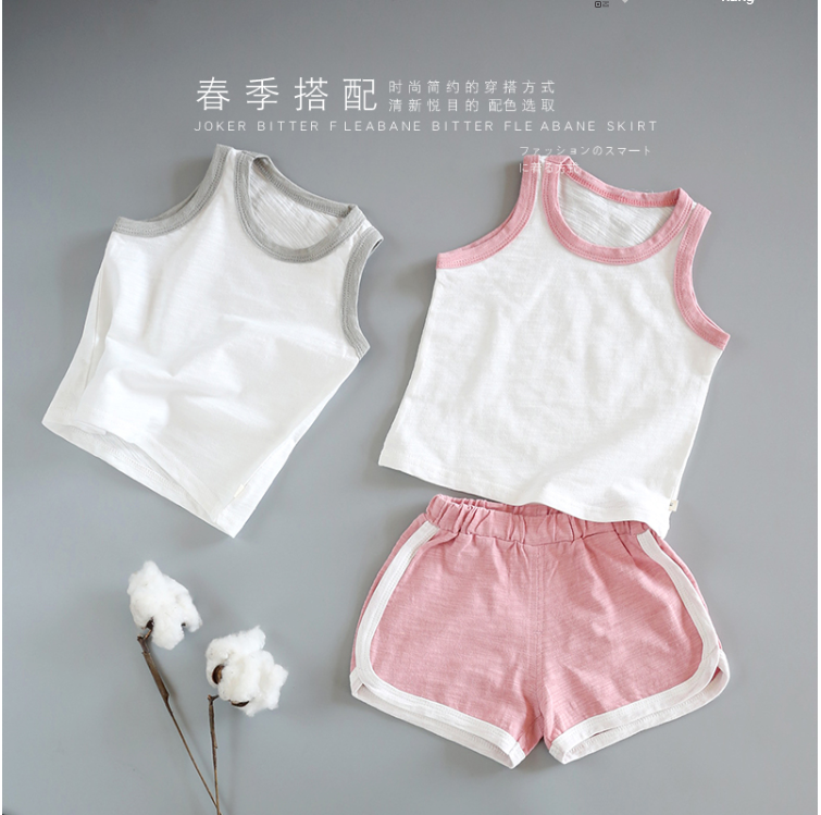 SET BỘ ba lỗ phối viền BÉ TRAI,GÁI xuất nhật cực đẹp – mịn mát thích hợp cho mua hè nóng nực