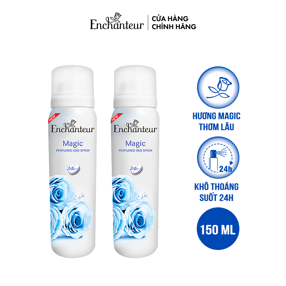 Combo 2 Xịt khử mùi nước hoa Enchanteur Magic 150ml/Chai
