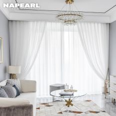 Napearl Rèm cửa vải tuyn màu trơn kích thước 100X260CM thích hợp trang trí phòng khách – INTL