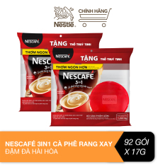 [Tặng 2 thố thủy tinh tiện dụng] Combo 2 bịch Nescafé 3in1 cà phê rang xay hòa tan đậm đà hài hòa (Bịch 46 gói x 17g)