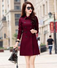 Áo khoác măng tô phối da – LV1667