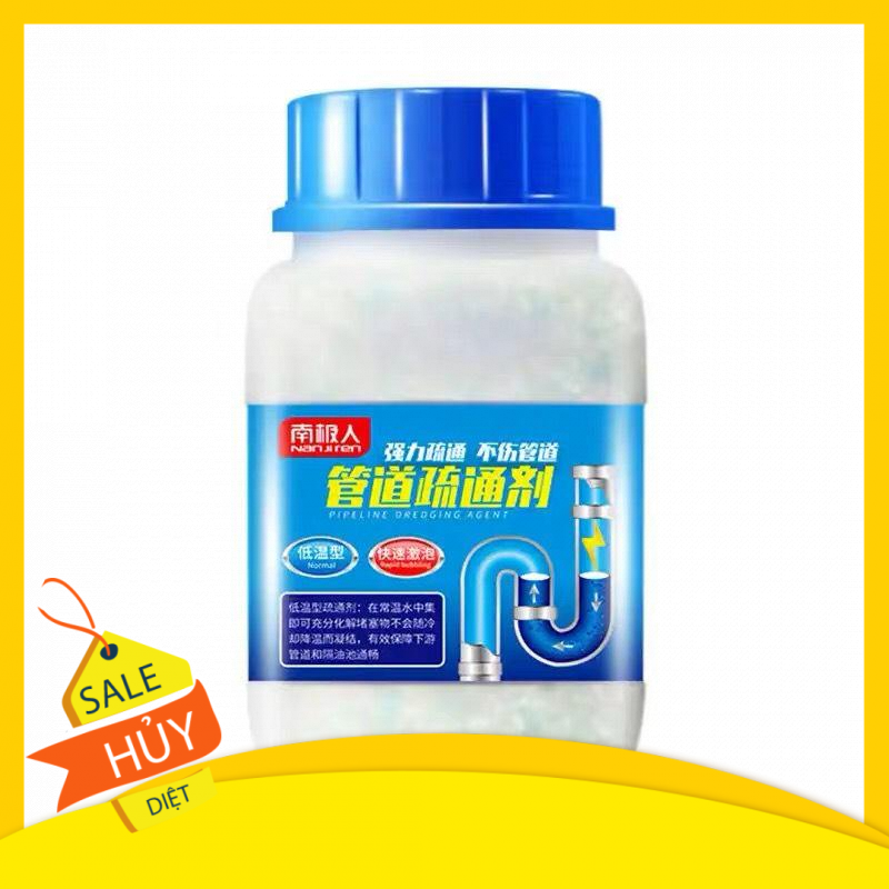 Combo 2 lọ bột thông cống, bồn cầu lọ vuông đa năng – cực mạnh, phân hủy mọi đồ ăn rác thải (nắp xanh)