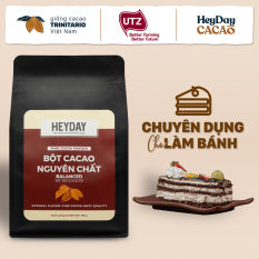 Bột cacao nguyên chất không đường Heyday – Balanced 12% bơ cacao tự nhiên – Túi zip 250g – Chứng nhận UTZ – Hỗ trợ giảm cân – Keto – Vị socola nguyên bản – Không hương liệu, phụ gia