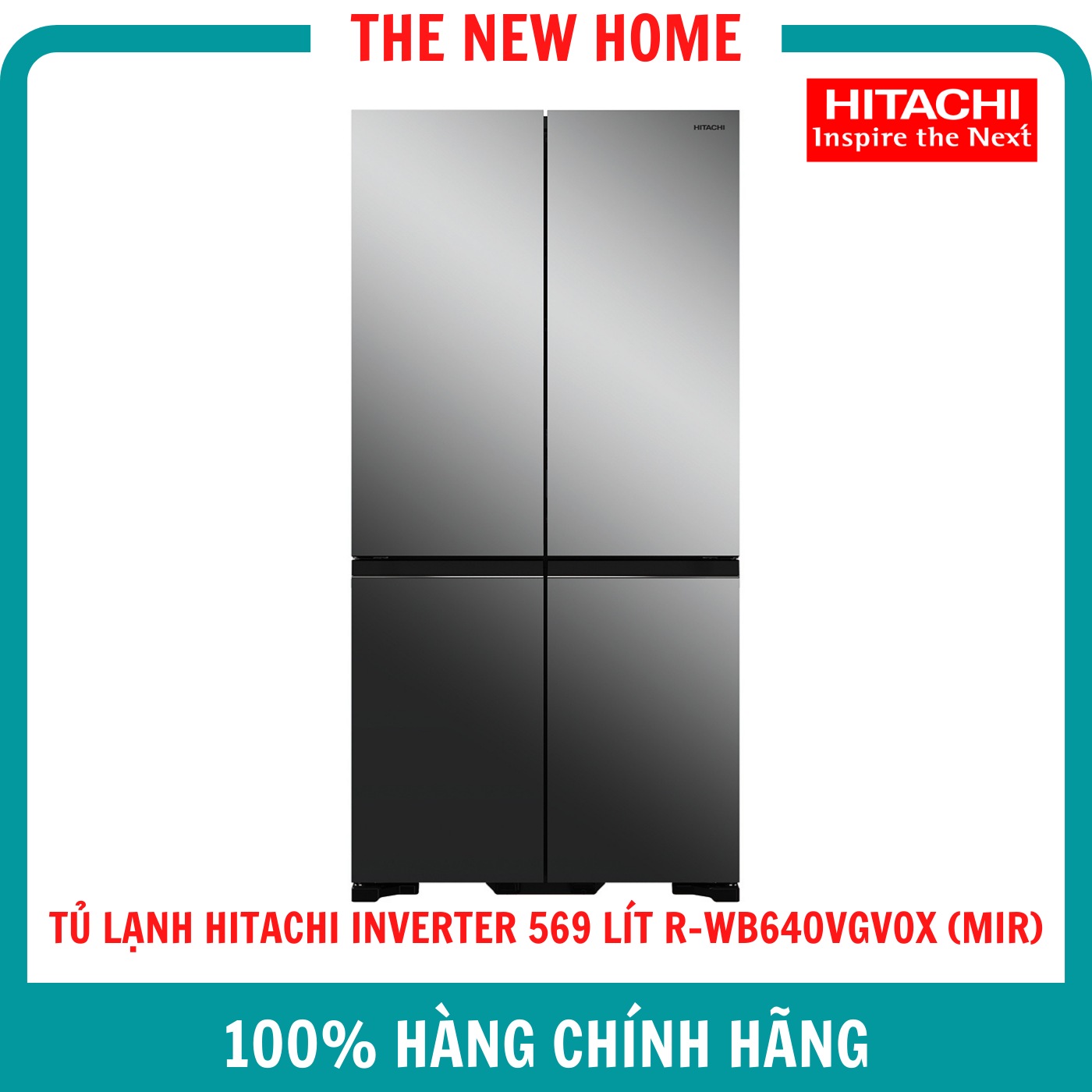 Tủ Lạnh Hitachi Inverter 569 Lít R-WB640VGV0X (MIR) – Màu Kính Gương – Hàng Chính Hãng (Chỉ Giao Khu Vực Hà Nội)