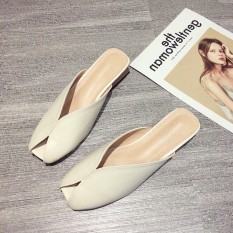 Giày Sục Nữ Thời Trang, Sục Nữ Đẹp Hình Quả Trám Cá Tính, Hở Mũi, Đế Bằng Đủ Size 35-40 Màu Đen Và T