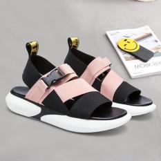 Sandal hai quai chéo khóa bấm hàn quốc – hai màu Đen và Hồng – TGS-0060