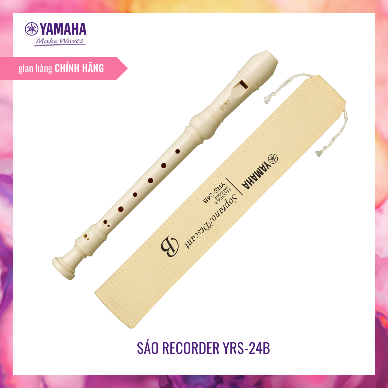 Sáo dọc Recorder Yamaha YRS-24B – Nốt thổi Baroque – Nguyên liệu đáp ứng tiêu chuẩn quốc tế, được đưa vào chương trình giáo dục âm nhạc – Tháo lắp vệ sinh dễ dàng – Tặng phụ kiện túi đựng Recorder – Bảo hành chính hãng 12 tháng