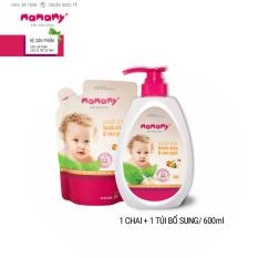 Combo 1 Chai Nước Rửa Bình Sữa Mamamy 600Ml + 1 Túi Bổ Sung 600Ml Nước Rửa Bình Sữa Và Rau Quả Mamamy