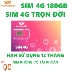 Sim 4G vietnamobile trọn đời 180GB hạn sử dụng 12 tháng tặng que chọt sim miễn phí vận chuyển