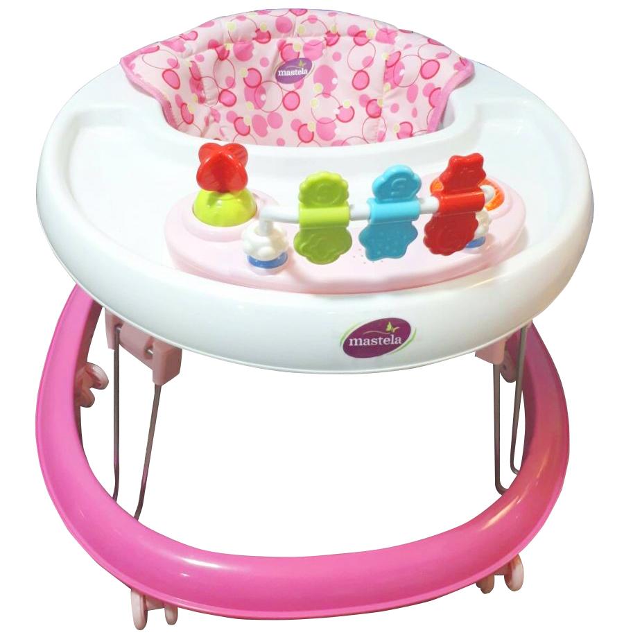 Xe tròn tập đi có đồ chơi và nhạc cho bé Mastela W2002 bánh xe cao su hãm di chuyển...