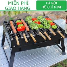 Bếp nướng than củi 2 tầng hình chữ nhật KamiHome (35 x 27 x 6/21cm) + kèm Vỉ nướng vận chuyển