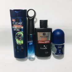 Trọn bộ 4 món chào hè : 1 chai xịt nước hoa xmen 22ml+1 chai lăn nivea 12ml+1 chai gội đầu clear men 70g +1 chai gội romano vip 60g