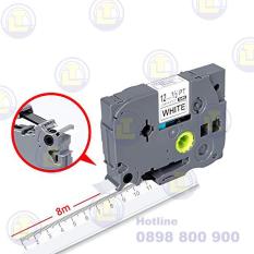 Combo 10 cuộn nhãn TZ2-231 tiêu chuẩn – Chữ đen trên nền trắng 12mm