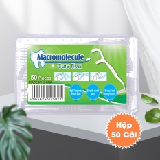 Hộp 50 Tăm Chỉ Nha Khoa Macromolecule Chăm Sóc Răng Miệng – Tăm Xỉa Răng Không Gây Đau Nướu, Làm Sạch Kẽ Răng