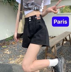 QUẦN SHORT SỌT JEAN LỬNG KIỂU NGỐ NỮ CHẤT BÒ XANH ĐEN DAI DA LƯNG CAO NÂNG MÔNG PHONG CÁCH HOT TREND 2023 -PARIS FASHION