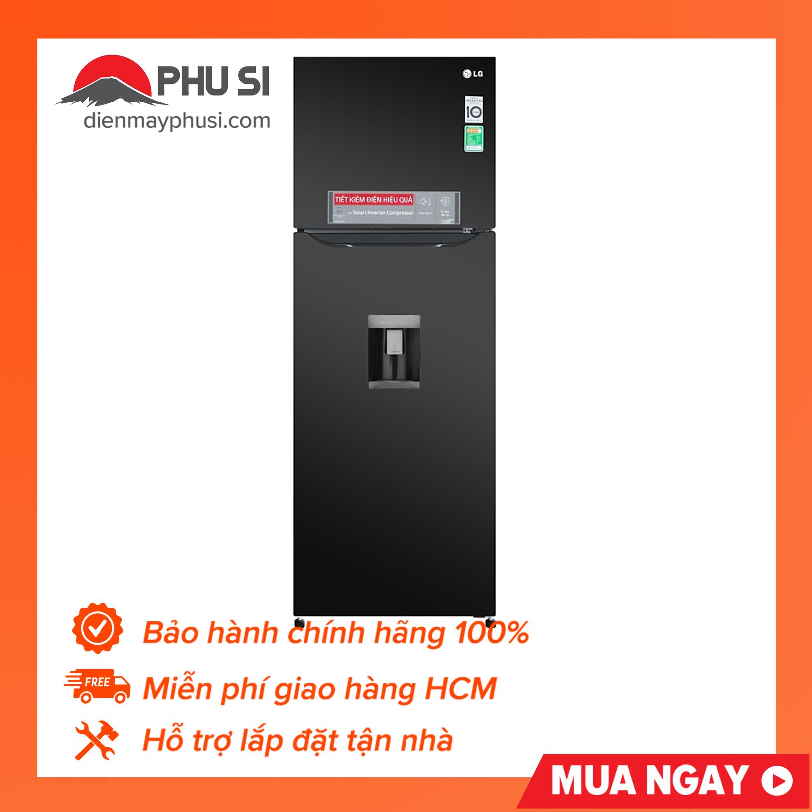 [Trả góp 0%]Tủ lạnh LG Inverter 315 lít GN-D315BL