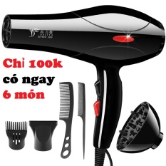 Máy sấy tóc tạo kiểu Deliya công suất lớn 2200W tặng kèm bộ phụ kiện 5 chi tiết