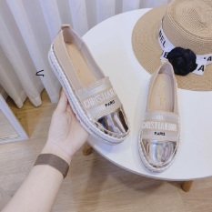 giày lười nữ – giày búp bê nữ – giày bệt nữ – giày slip-on nữ đế độn cao su đúc siêu mềm cao 3cm viền đá ánh kim